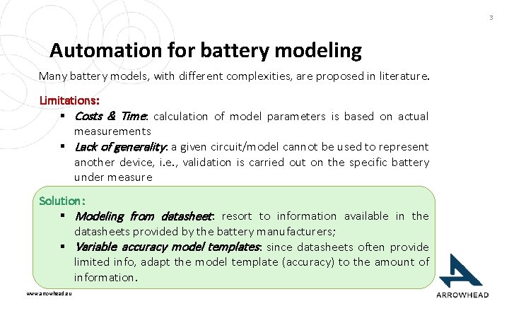 3 Automation for battery modeling Many battery models, with different complexities, are proposed in
