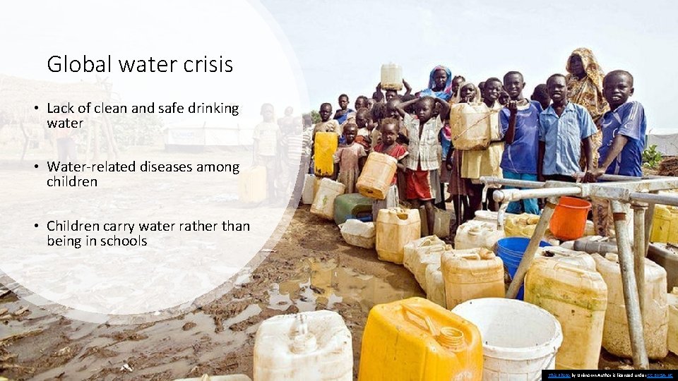 Global water crisis • Lack of clean and safe drinking water • Water-related diseases