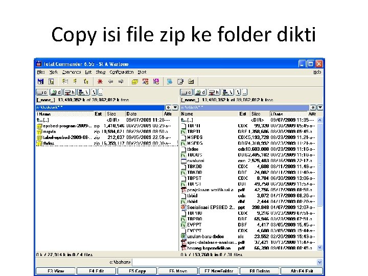 Copy isi file zip ke folder dikti 
