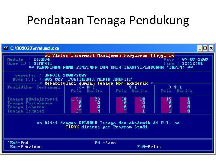 Pendataan Tenaga Pendukung 