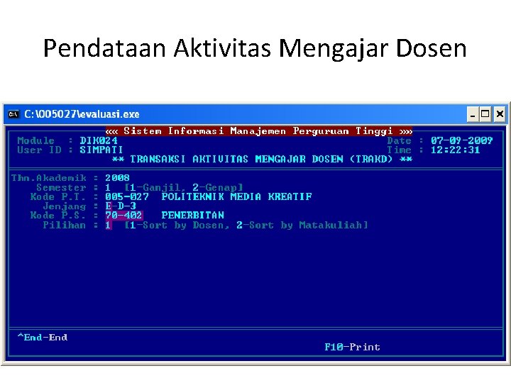 Pendataan Aktivitas Mengajar Dosen 