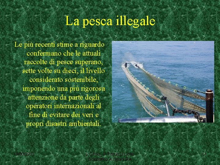 La pesca illegale Le più recenti stime a riguardo confermano che le attuali raccolte