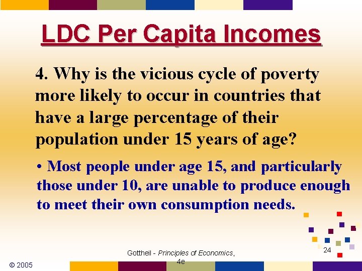 LDC Per Capita Incomes 4. Why is the vicious cycle of poverty more likely