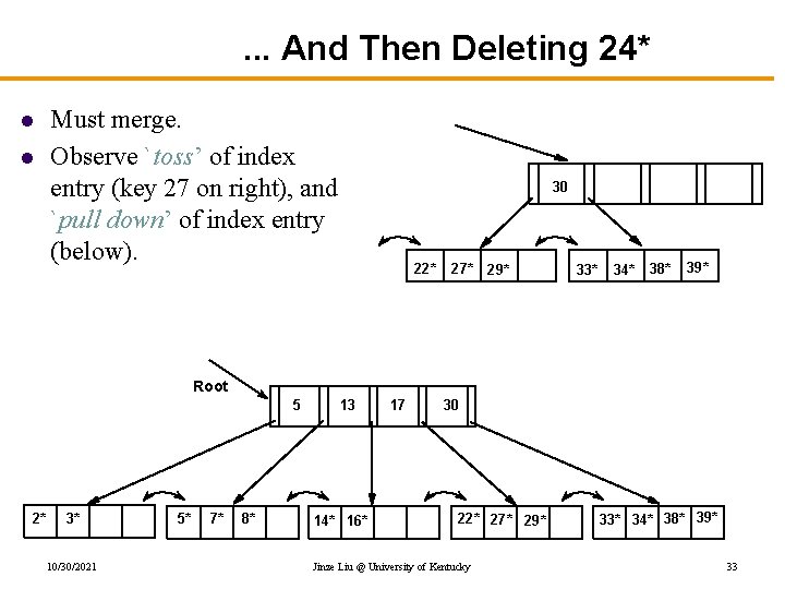 . . . And Then Deleting 24* l l Must merge. Observe `toss’ of