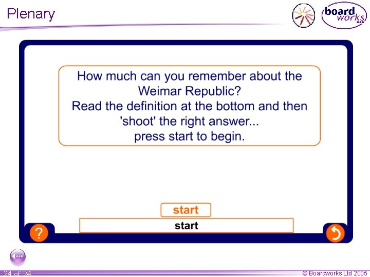 Plenary 24 of 24 © Boardworks Ltd 2005 