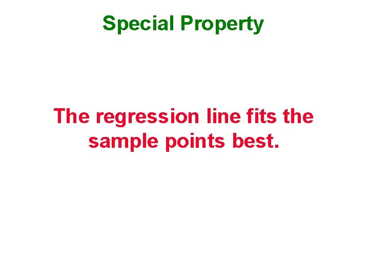 Special Property The regression line fits the sample points best. 