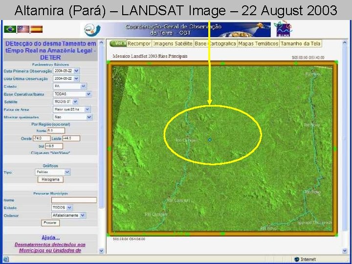 Altamira (Pará) – LANDSAT Image – 22 August 2003 