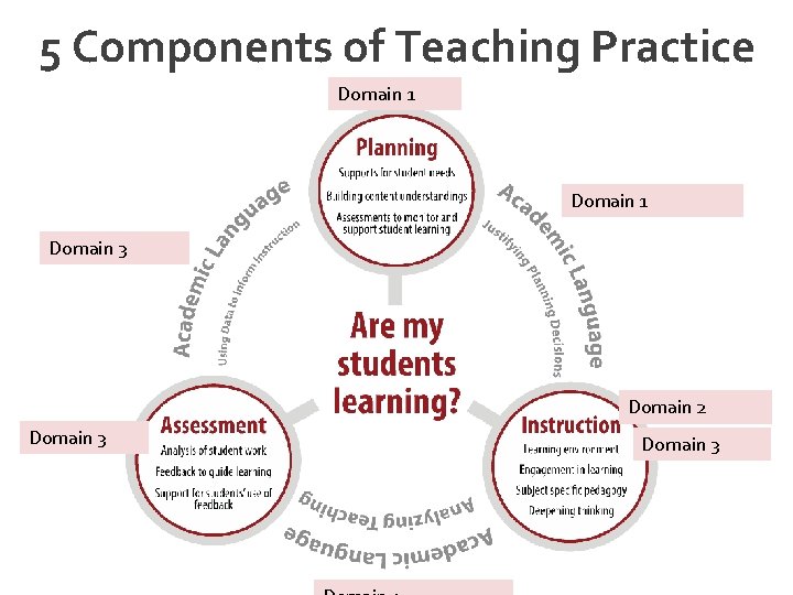 5 Components of Teaching Practice Domain 1 Domain 3 Domain 2 Domain 3 