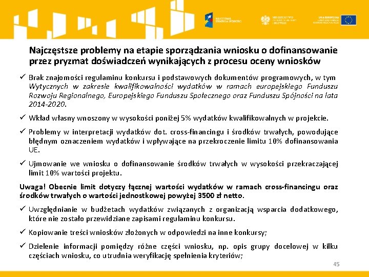 Najczęstsze problemy na etapie sporządzania wniosku o dofinansowanie przez pryzmat doświadczeń wynikających z procesu