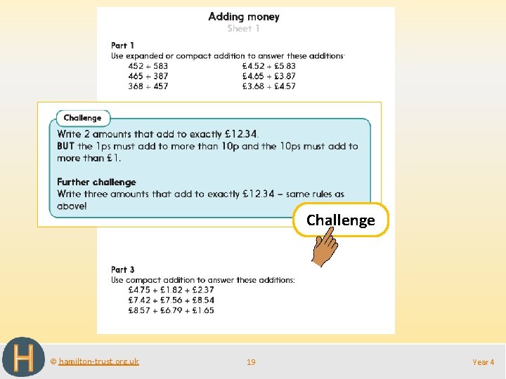 Challenge © hamilton-trust. org. uk 19 Year 4 