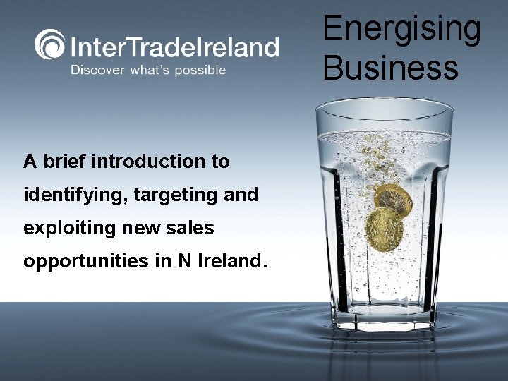 Energising Business A brief introduction to identifying, targeting and exploiting new sales opportunities in