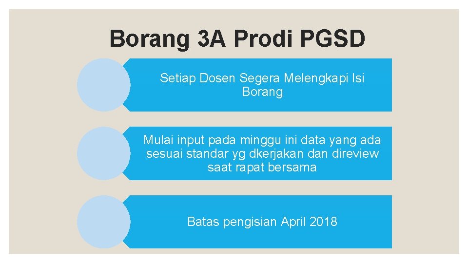 Borang 3 A Prodi PGSD Setiap Dosen Segera Melengkapi Isi Borang Mulai input pada