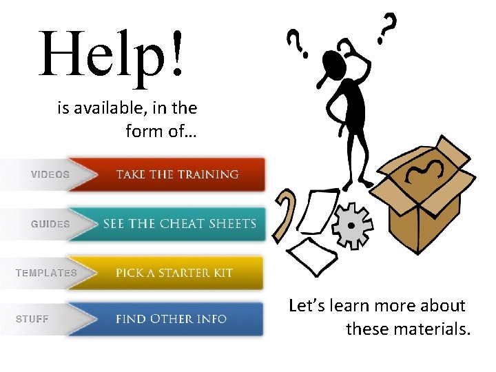 Help! is available, in the form of… Let’s learn more about these materials. 