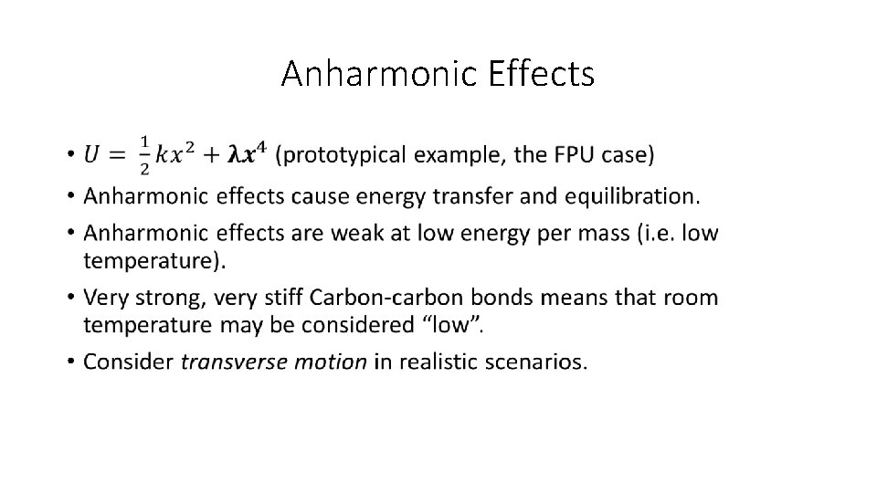 Anharmonic Effects • 