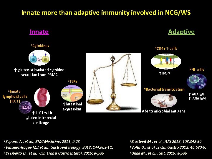 Innate more than adaptive immunity involved in NCG/WS Adaptive Innate 2 Cytokines 4 CD