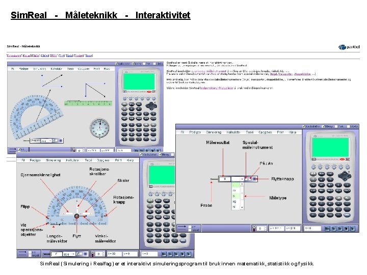 Sim. Real - Måleteknikk - Interaktivitet Sim. Real (Simulering i Realfag) er et interaktivt