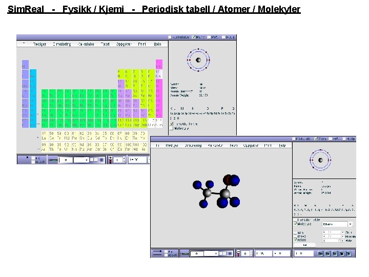 Sim. Real - Fysikk / Kjemi - Periodisk tabell / Atomer / Molekyler 