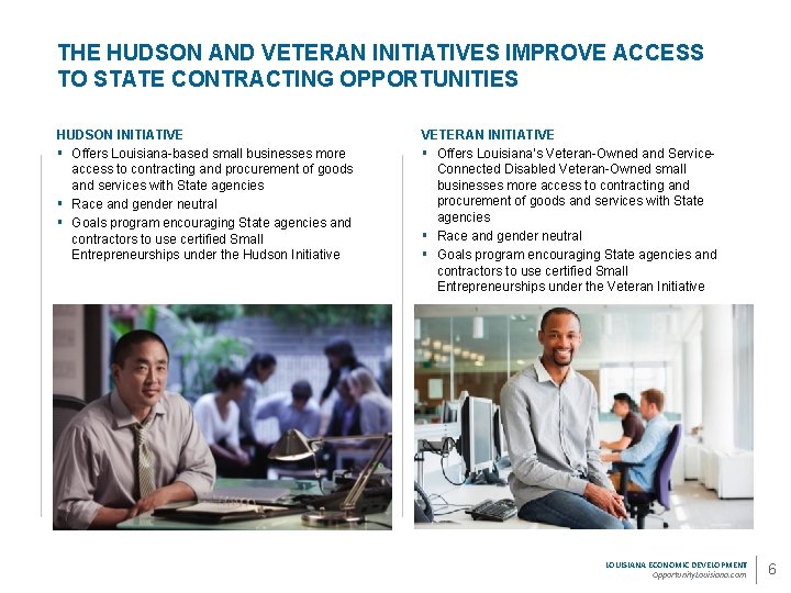 THE HUDSON AND VETERAN INITIATIVES IMPROVE ACCESS TO STATE CONTRACTING OPPORTUNITIES HUDSON INITIATIVE §