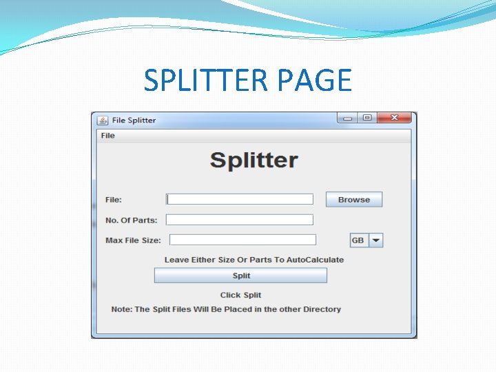 SPLITTER PAGE 