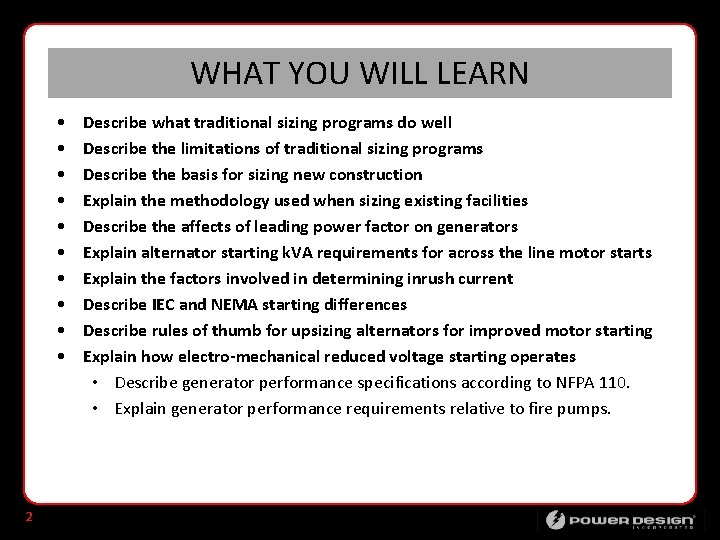 WHAT YOU WILL LEARN • • • 2 Describe what traditional sizing programs do