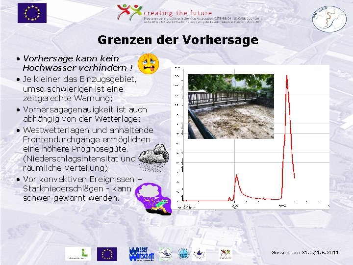 Grenzen der Vorhersage • Vorhersage kann kein Hochwasser verhindern ! • Je kleiner das