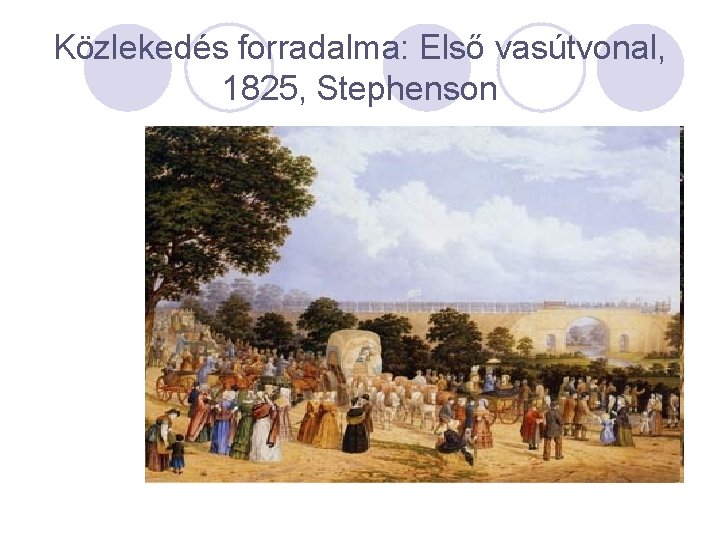 Közlekedés forradalma: Első vasútvonal, 1825, Stephenson 