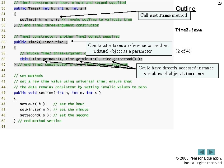 Outline 26 Call set. Time method Time 2. java Constructor takes a reference to Outline 26 Call set. Time method Time 2. java Constructor takes a reference to