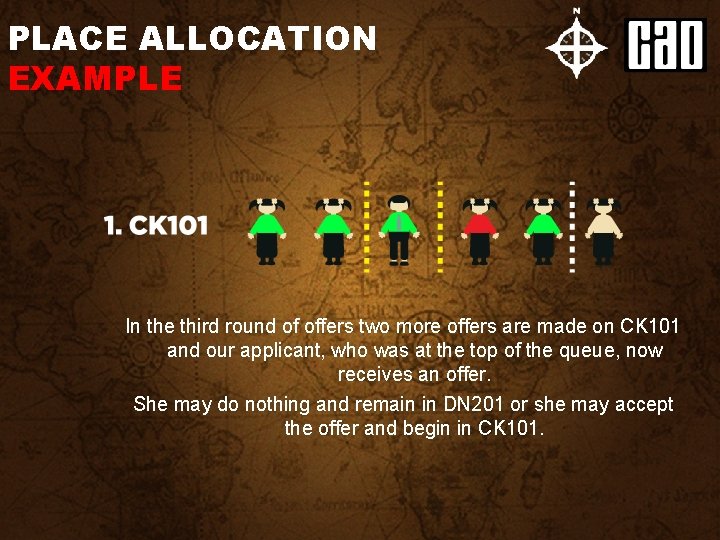 PLACE ALLOCATION EXAMPLE In the third round of offers two more offers are made