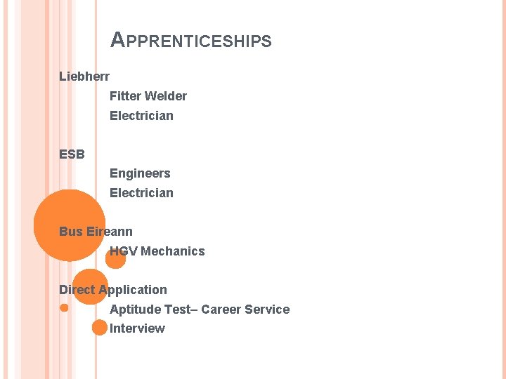 APPRENTICESHIPS Liebherr Fitter Welder Electrician ESB Engineers Electrician Bus Eireann HGV Mechanics Direct Application