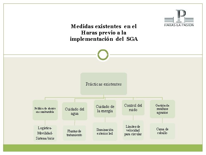 Medidas existentes en el Haras previo a la implementación del SGA Prácticas existentes Política