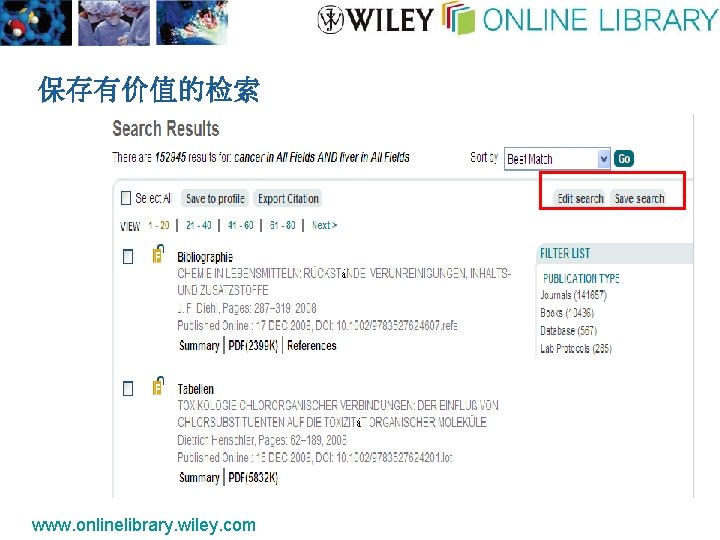 保存有价值的检索 www. onlinelibrary. wiley. com 