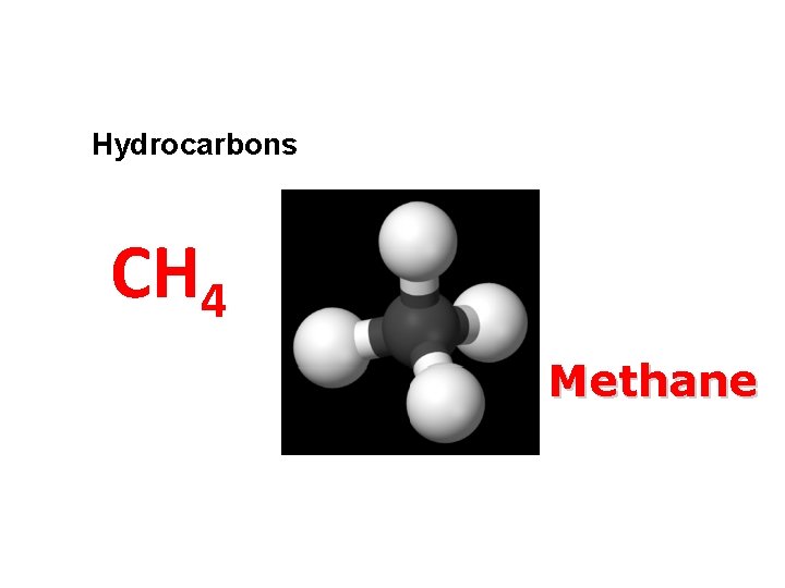 Hydrocarbons CH 4 Methane Hydrocarbons CH 4 Methane