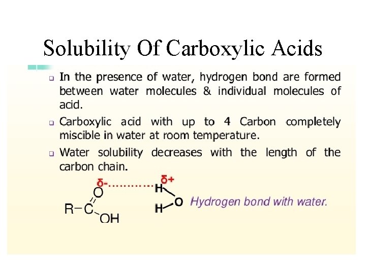Solubility Of Carboxylic Acids Solubility Of Carboxylic Acids