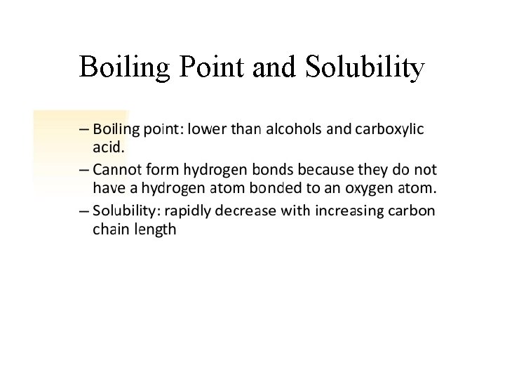 Boiling Point and Solubility Boiling Point and Solubility
