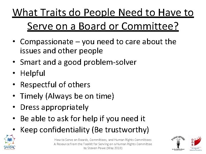 What Traits do People Need to Have to Serve on a Board or Committee?