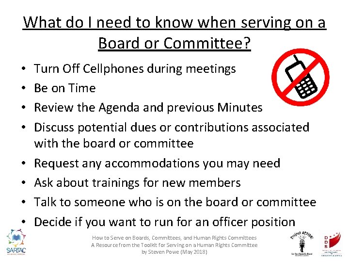 What do I need to know when serving on a Board or Committee? •