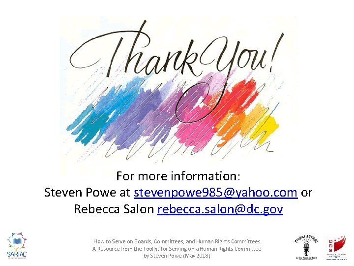 For more information: Steven Powe at stevenpowe 985@yahoo. com or Rebecca Salon rebecca. salon@dc.