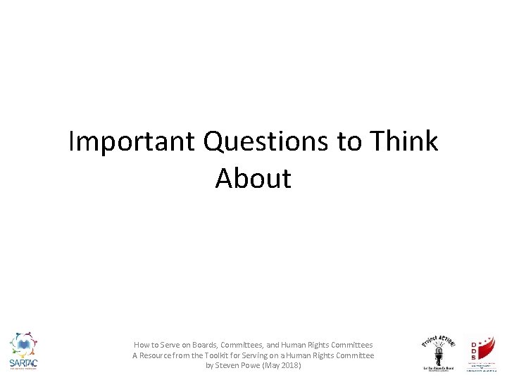 Important Questions to Think About How to Serve on Boards, Committees, and Human Rights