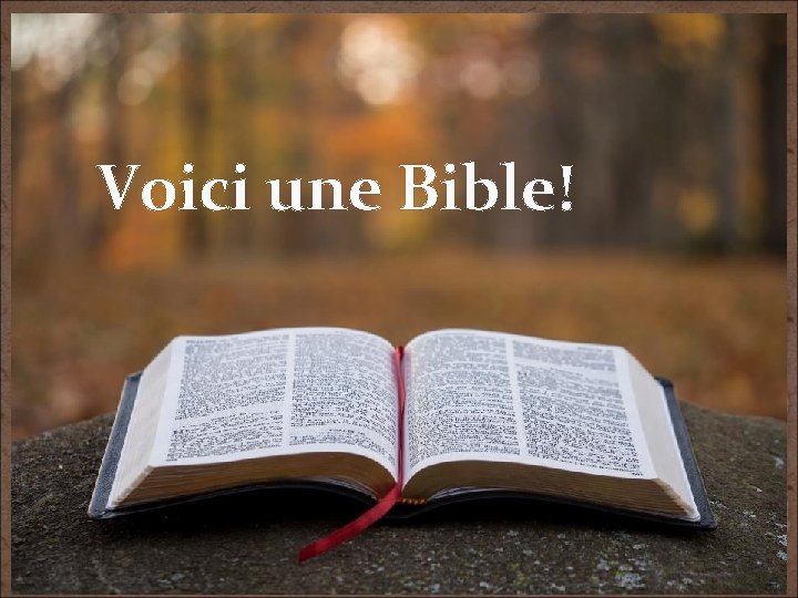 Voici une Bible! 