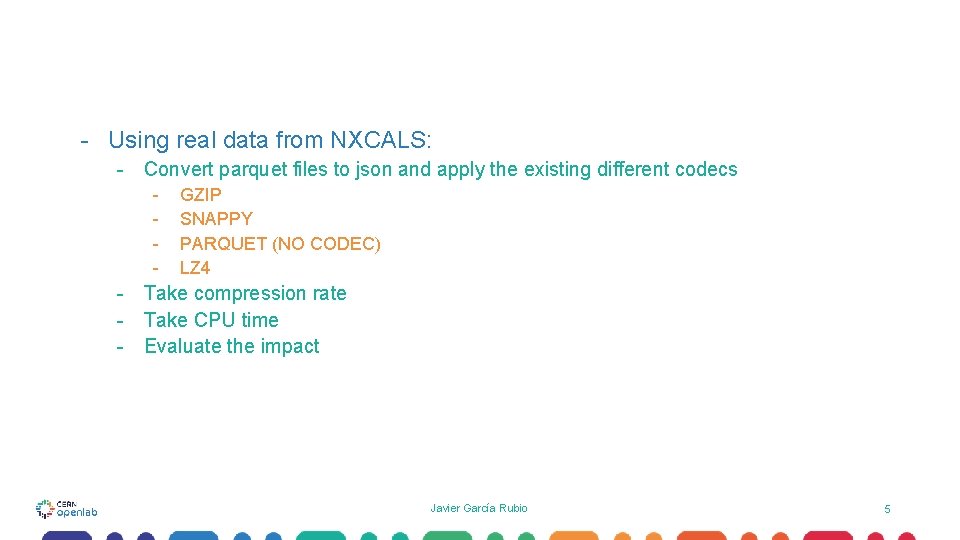 - Using real data from NXCALS: - Convert parquet files to json and apply