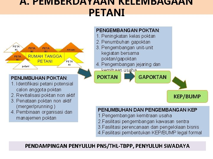A. PEMBERDAYAAN KELEMBAGAAN PETANI PETA NI RUMAH TANGGA PETANI petani PETANI PETA NI PENUMBUHAN