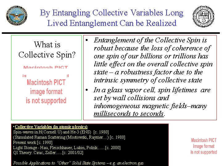 By Entangling Collective Variables Long Lived Entanglement Can be Realized What is Collective Spin?