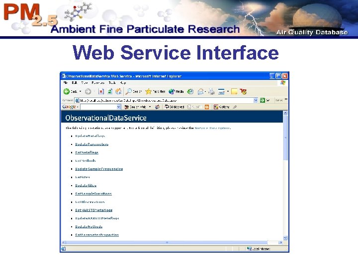 Web Service Interface Web Service Interface