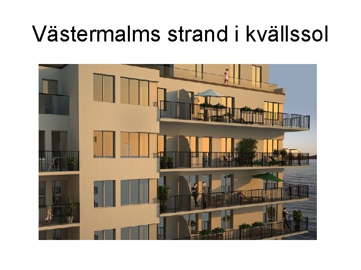 Västermalms strand i kvällssol 