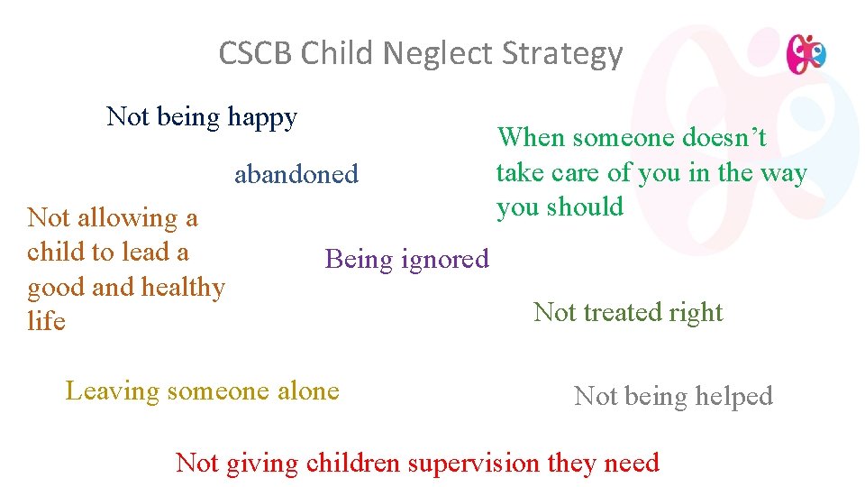 CSCB Child Neglect Strategy Not being happy abandoned Not allowing a child to lead