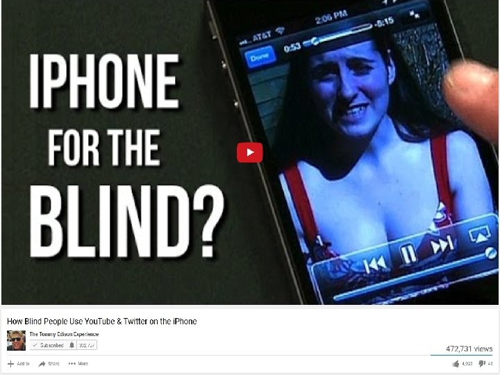 How Blind People Use You. Tube & Twitter on the i. Phone 