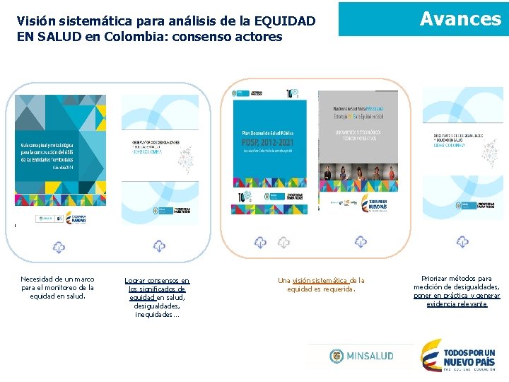 Visión sistemática para análisis de la EQUIDAD EN SALUD en Colombia: consenso actores Necesidad