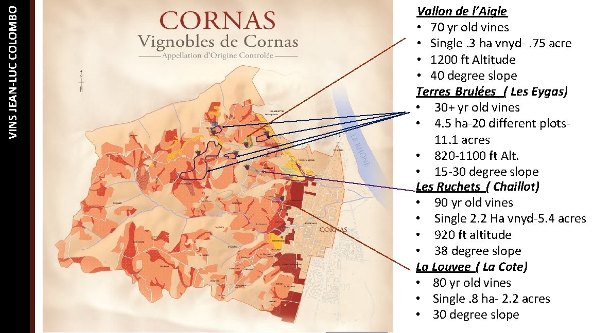 VINS JEAN-LUC COLOMBO Vallon de l’Aigle • 70 yr old vines • Single. 3