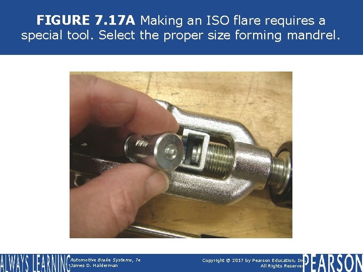 FIGURE 7. 17 A Making an ISO flare requires a special tool. Select the