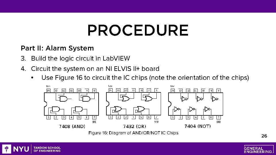 PROCEDURE Part II: Alarm System 3. Build the logic circuit in Lab. VIEW 4.